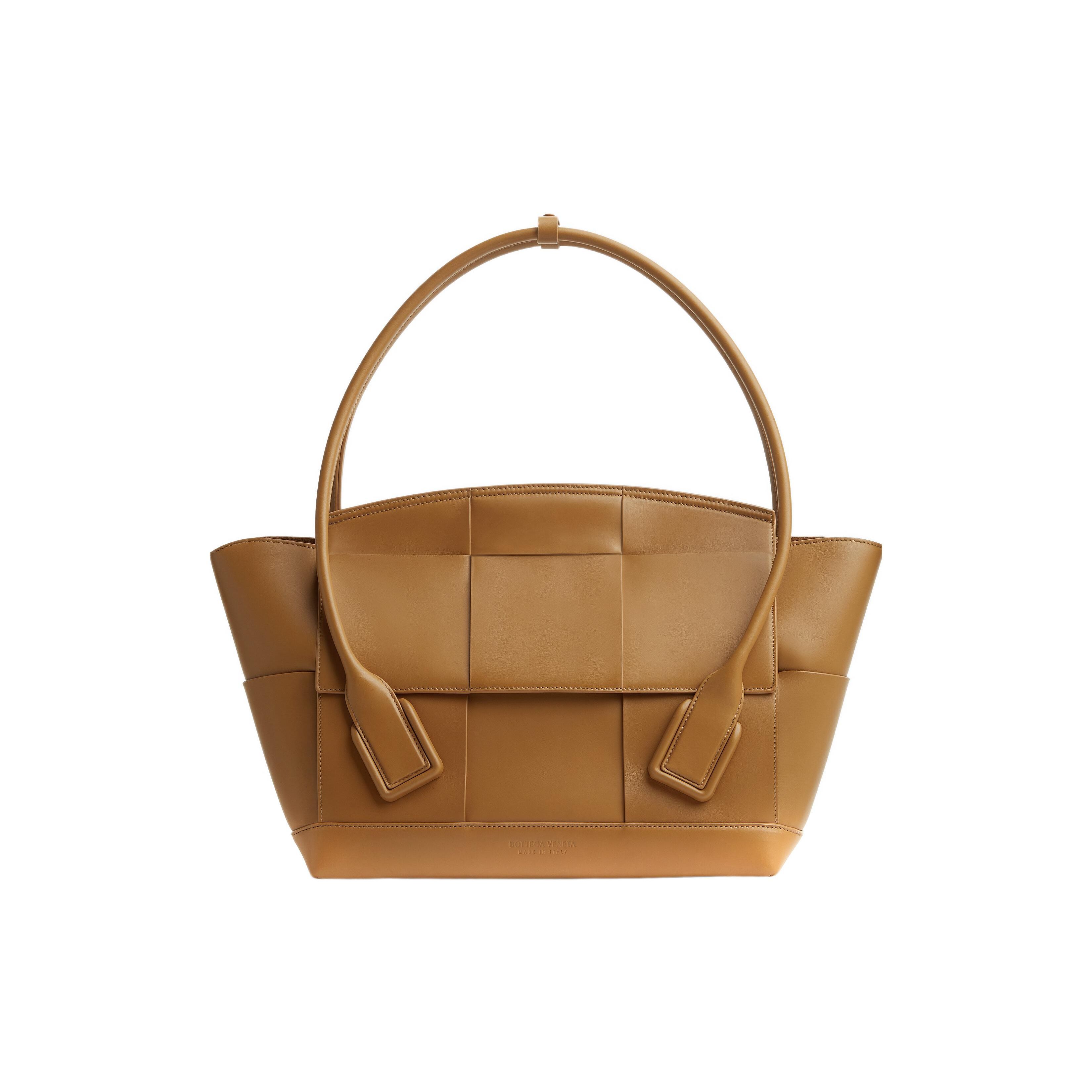 

Bottega Veneta Bv Arco Intreccio Woven Rectangular Leather Shoulder Bag Medium Women handbags Caramel 598244VMAP19830 Basic Set (Bag+Dust Bag)