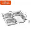 3-Compartment Stainless Steel Meal Plate
