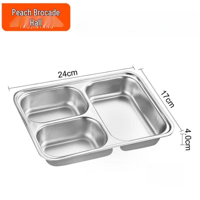 3-Compartment Stainless Steel Meal Plate