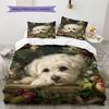 Maltese Pattern Bedding Home Decoration Birthday Gift (1 * Duvet Cover + 2 * Pillowcase, Without Core)