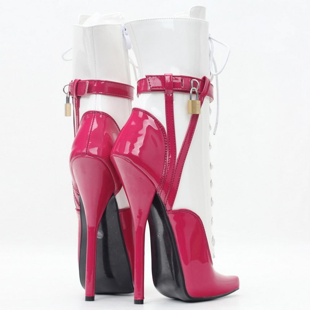 Fashion FHC New 18cm High Heels Ballet Boots,Fetish Dance Shoes,Men Cosplay Botas,Pointy Toe,Side Zipper,Front Laces,Customized Color