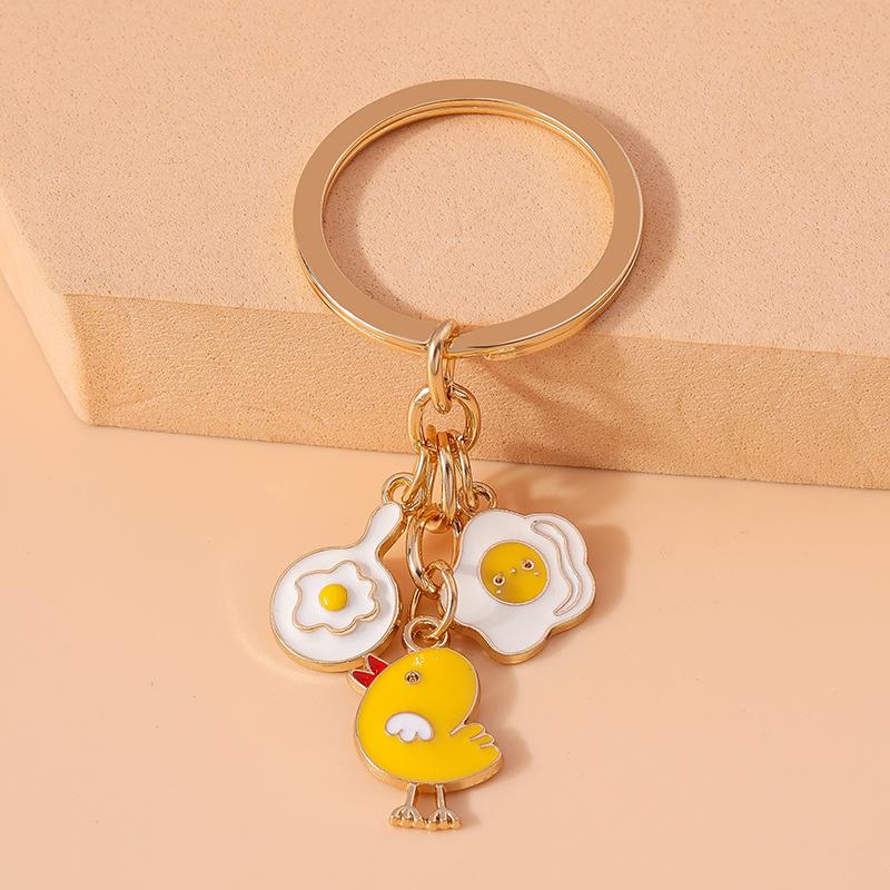 Cute Enamel Animal Duck Keychain Chicken Key Ring Pendant for Key Holder Women Girls Handbag Decor Handmade Jewelry Gift