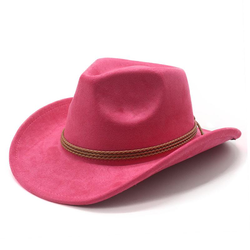 Ethnic Style Suede Felt Dress Hat With Wide Brim For Men Women Autumn Winter