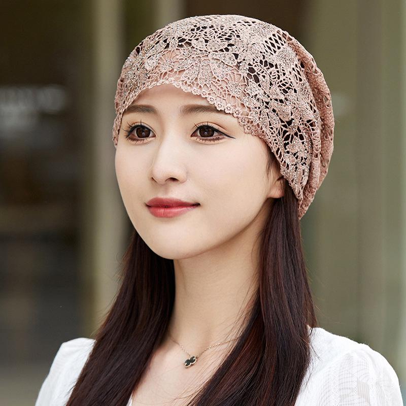 Women's Summer Lace Slouchy Hat - Breathable, Stylish, Thin White Hair Cover