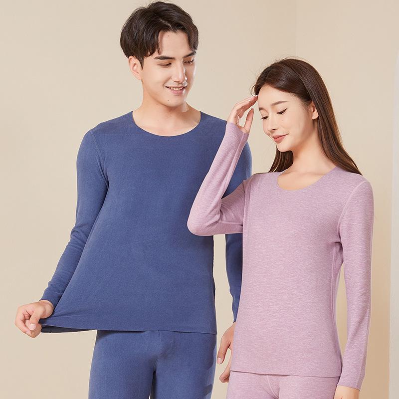Unisex Thermal Underwear Set: Women's Base Layer, Men's German Velvet, Thickened for Winter, Perfect for Couples, Includes Autumn Pants & Tops.