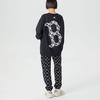 New MLB Old Flower Knitted Sweatpants Unisex Black 3APTM0114-50BKS