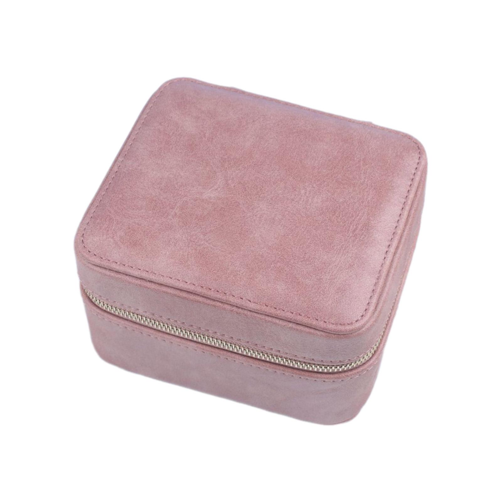 

Watch Travel Case with Pillow PU Leather Watches Storage Pouch 2 Slots Wristwatch Holder Jewelry Box for Fashion Lovers рожевий
