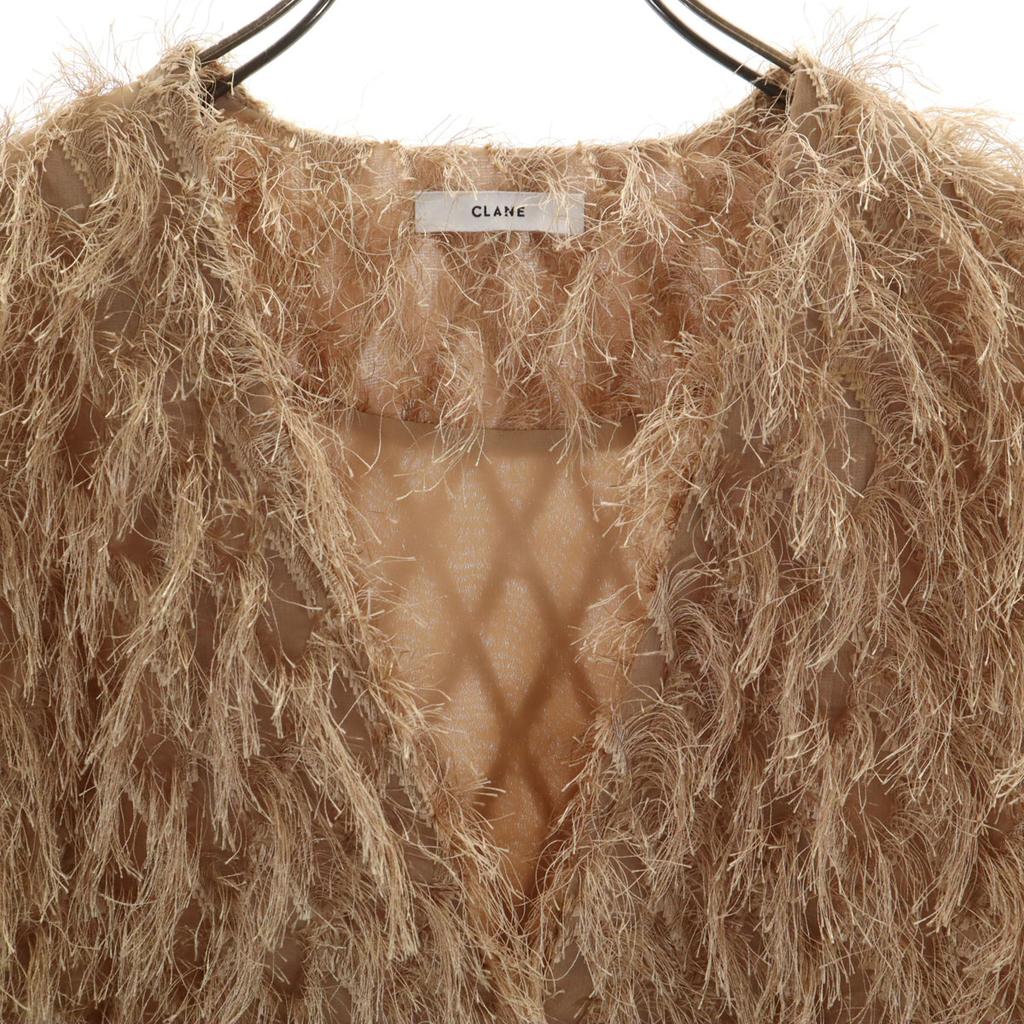 CLANE Long sleeve Cross fringe Bolero 2 beige Women Used