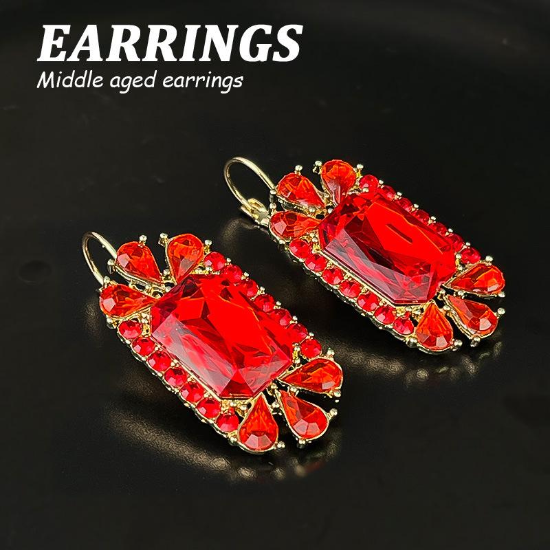 Boucles d'oreilles pendantes Zircon Fleur Colorée pour Femmes, Boucles d'oreilles pendantes Statement pour Fête & Usage Quotidien