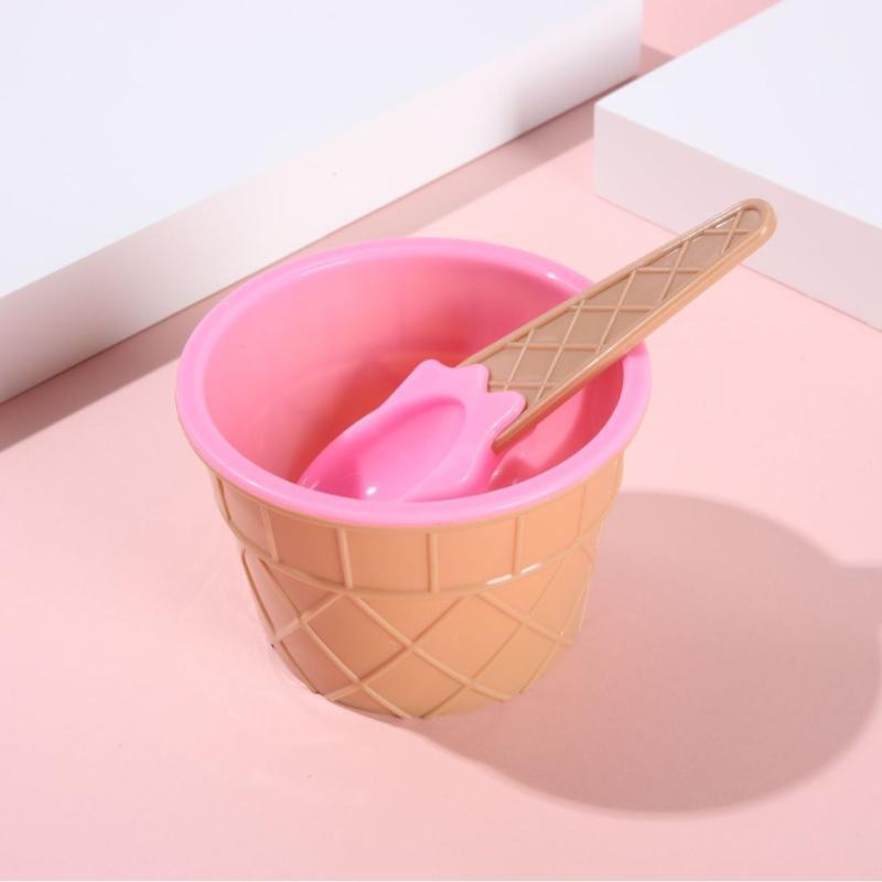 Vibrant Color Ice Cream Bowls With Spoons Dessert Sundae Dishes Set For Birthday Holiday Party Ice Cream Favor Gift Decor