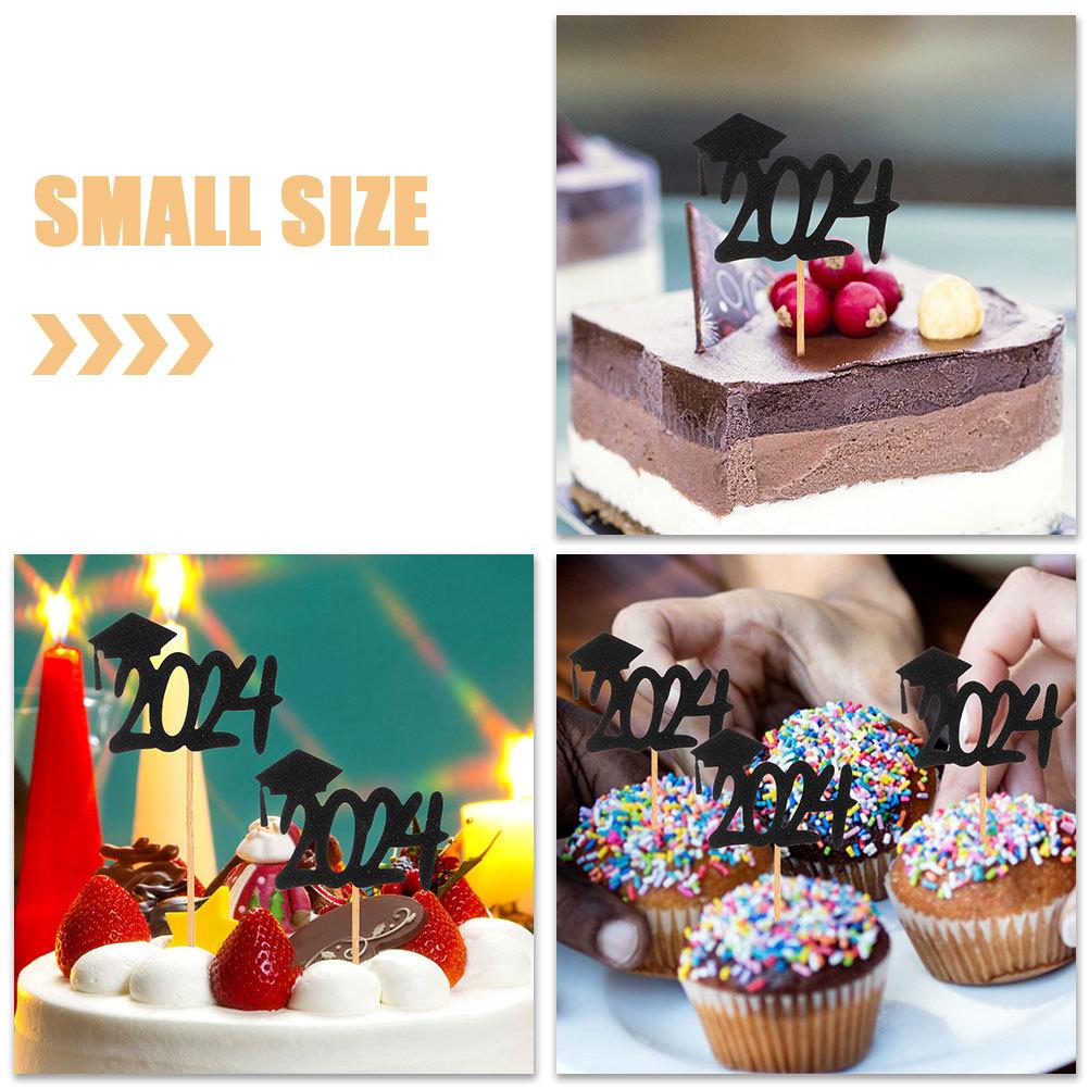 20Pcs Cupcake Toppers for Graduation Cake Decorative Picks Smooth Finish Design for Graduation Celebration Dessert Decoration