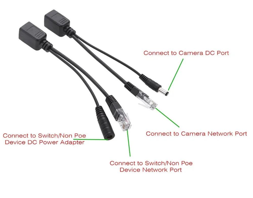 1/3/5/10 Pair POE Cable Passive Power Over Ethernet Adapter Cable POE Splitter Injector Power Supply Module 12v For IP Camera