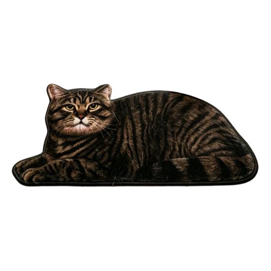 Slip Resistant Door Mat Cute Cat Bathroom Rug, Anti-Slip Absorbent Bath Washable Plush Tile And Wood Floor Kitty for Entrance Kitchen Home Decor