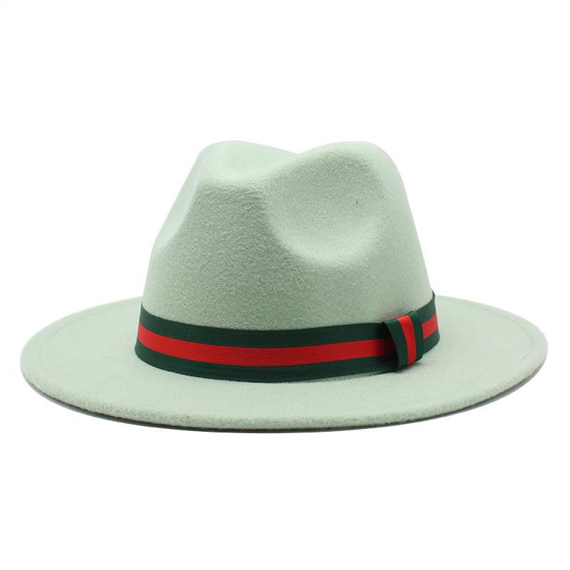 Fall Winter Fedora Hat For Men Women With Leopard Print Wool Felt Wide Brim Sun Protection