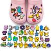 Cartoon Pokemon Pikachu Clogs mit Blumenschnallen - Weiche Gummi-Schuhaccessoires