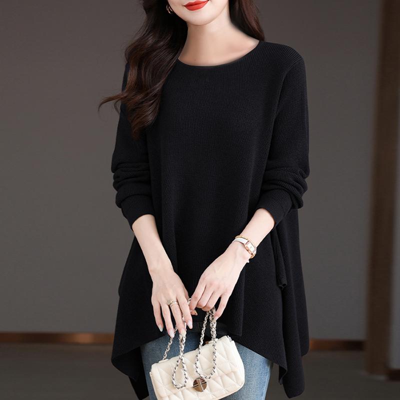 

Женская повседневная футболка ZANZEA с круглым вырезом и асимметричным подолом, длинными рукавами 3XL