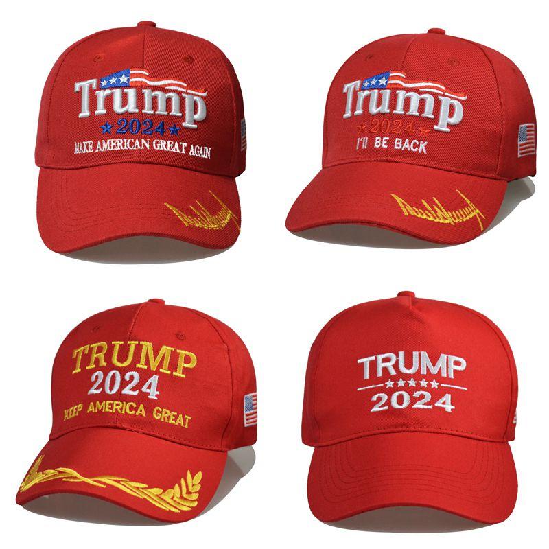 Trump America Take Back Usa Signature 2024 Red Shadow Embroidered Cap Hat