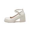 Mit Rock Mary Jane Französische High Heels Neue Herbst Retro Riemen Dicker Absatz JK Schuhe
