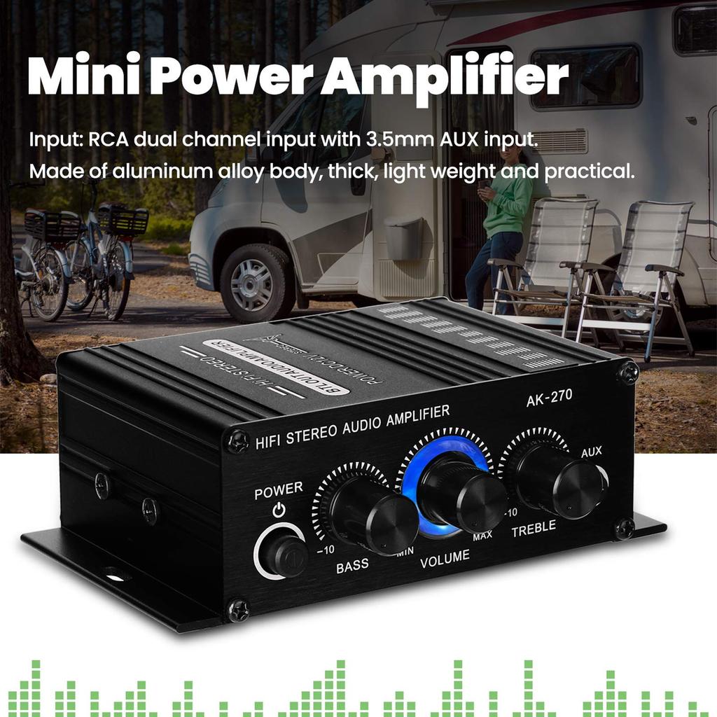 Snsowed HiFi Stereo 2.0 Channel 2x20W Digital Power Amplifier with Bass and Treble Controls for Home Theater Speakers