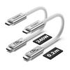 20cm Short USB 4 SUMPK 240W USB C To USB C Cable for Fast 8K HD 40 Gbps Data Cable Compatible with iPhone Cable, Charging, Displays, Transfer, Type-C
