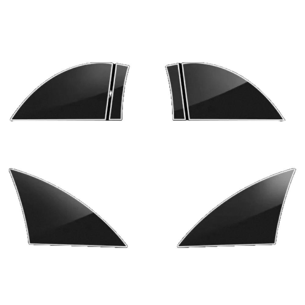 Tesla Model Y/3 Rear Door Triangle Protective TPU Film - Splash-proof Transparent Bright Black