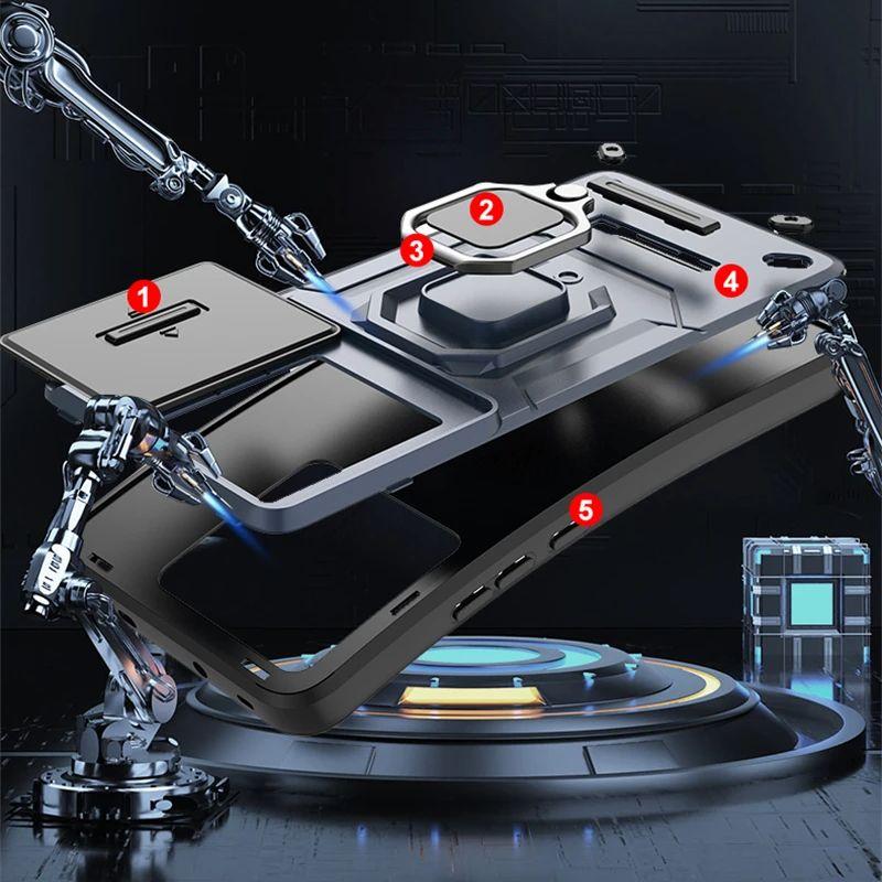 Para capa xiaomi 13t pro slide proteção de câmera capas de telefone para xiaomi 13t mi113 mi 13 t pro xiaomi13t capa traseira com suporte magnético