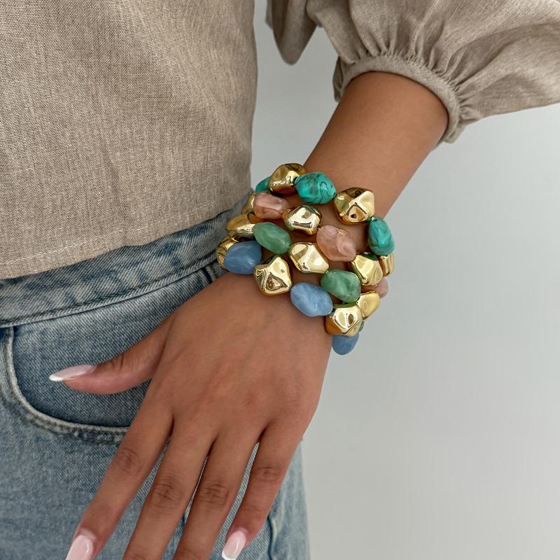 Irregular Beaded Bracelets For Women Multicolor Bohemia Geometric Handmade Bangles Couple Jewelry Gift