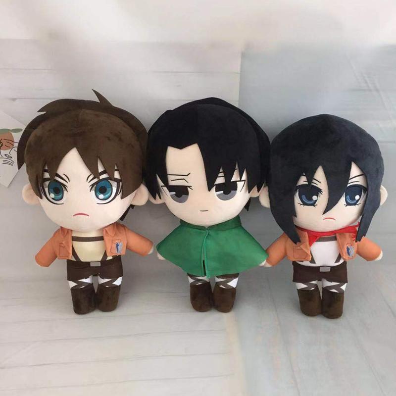 Attack On Titan Levi Ackerman Plush Doll Toy Eren Mikasa Ackerman Cute Soft Stuffed Pillow Birthday Gift 20cm