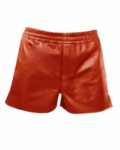 Men's Red Stylish Shorts Festive wear Boxer Genuine Lambskin Unique Leather