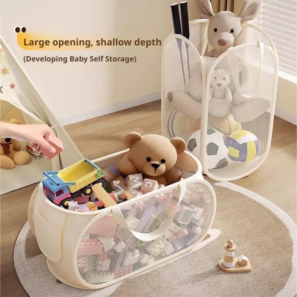 Large Capacity Storage Basket For Dolls Toys Organizer Portable Laundry Basket Multifunctional Breathable Storage Mesh Bag