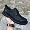 2025 New Genuine Leather Men's Black Business Casual Versatile Shoes with Breathable Soft Sole