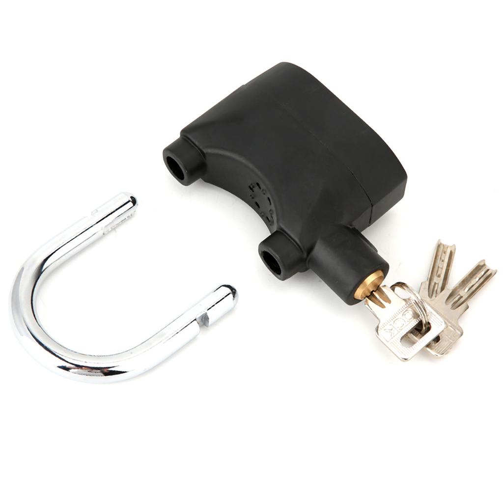 Black Anti Theft Security Padlock Waterproof Siren Alarm Lock for Motorcycle Bicycle Door Windo