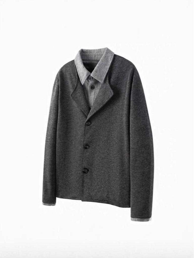 Podzim 2025 Americká Retro Falešná Dvou dílná Unisex Mikina: Límec ve stylu Old Money pro páry