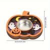1pcHalloween Pumpkin Bat Candle Holder Thanksgiving Maple Leaf Candle Holder Party Table Decoration Ornament Wooden Candle Holde