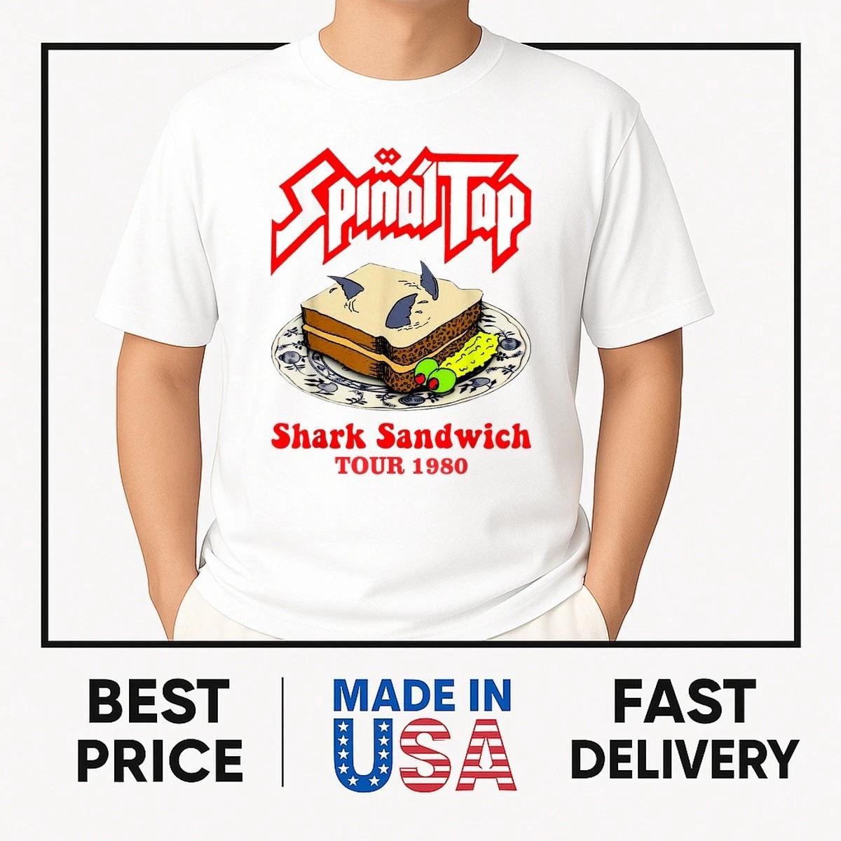Vintage Shark Sandwich Distressed Spinal Tap Funny Design T-Shirt BESTSELLER XS