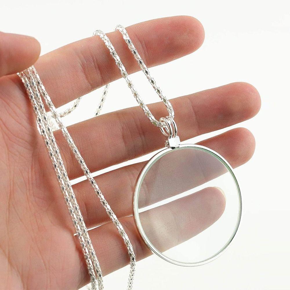 5x Magnifier Pendant Gift Portable Monocle Sturdy Necklace Magnifying Glass  Reading Newspaper