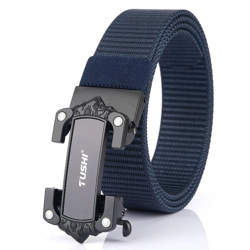 Automatic Buckle Belt Men s Trendy Inner-wear Type Outer Toothless Work Pants Waist Canvas Nylon