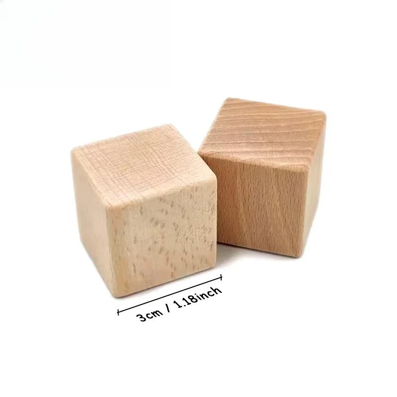 

12/24pcs 30/35/40mm Unfinished Blank Wooden Blocks, Solid Smooth Wood Cubes for DIY Crafts, Painting, Home Decor, Puzzle Making 12pcs