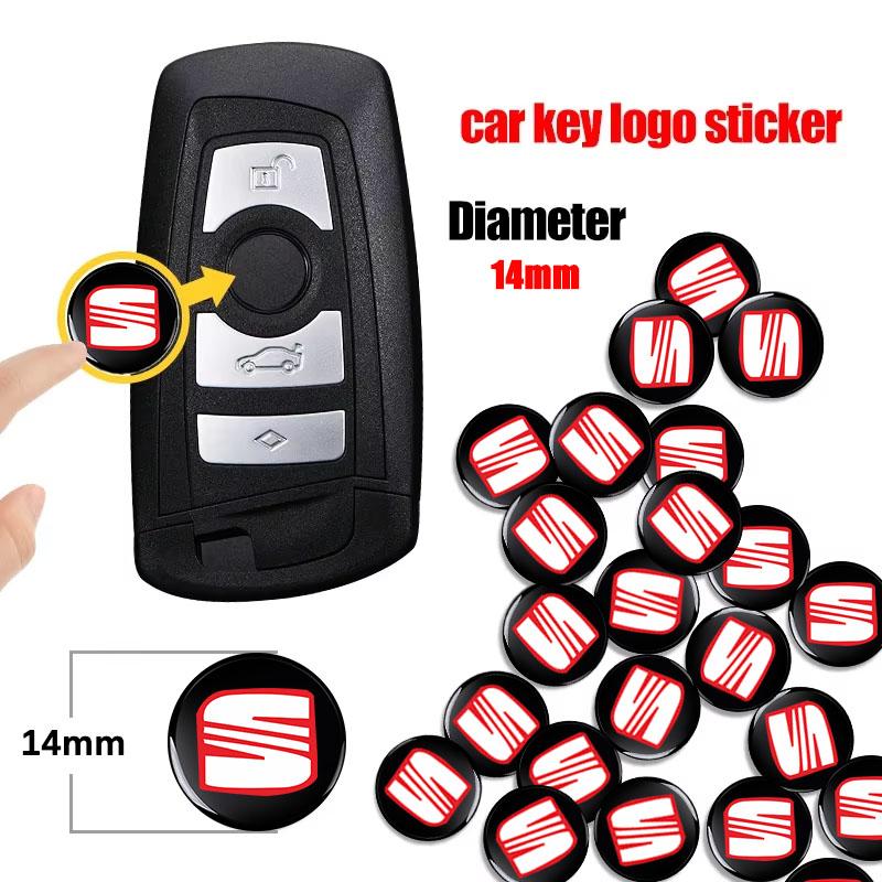 2/5/10Pcs 14mm Car Remote Key Fob Emblem Badge Radio Button Sticker For SEAT Leon FR Altea Ibiza Toledo Cordoba Alhambra Arona Ateca Exeo
