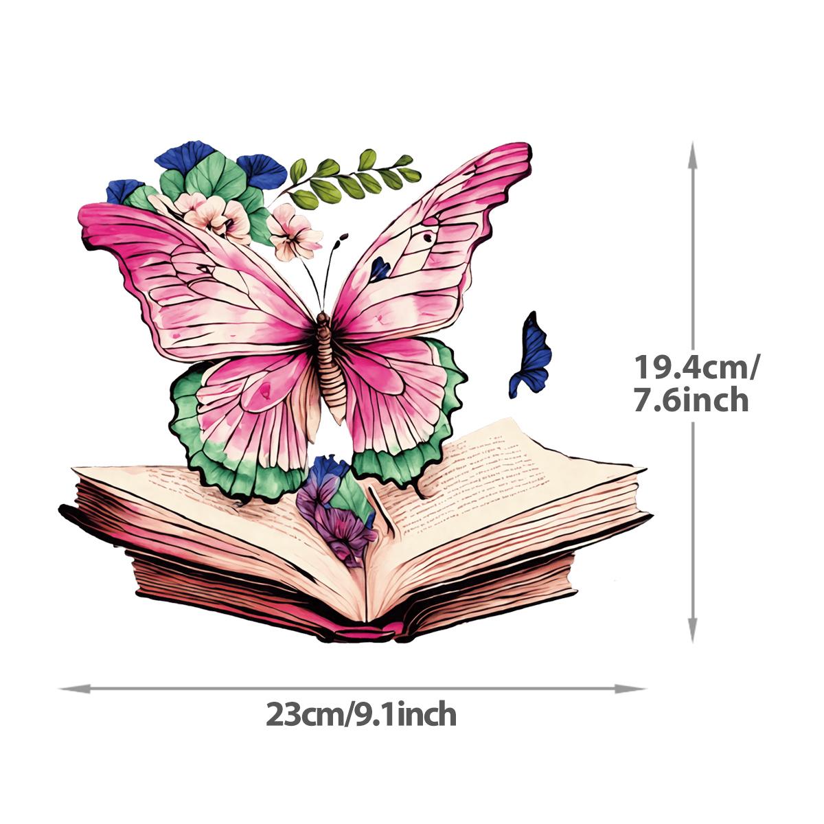 

Винтажные книги, бабочка, теплопередача, термонаклейки, нашивки, горячая передача тепла, новый, сделай сам, моющийся аксессуар для одежды