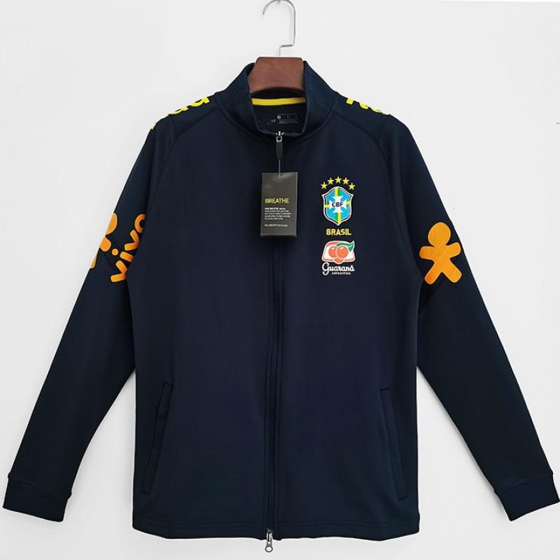 Brazil National Team Soccer Jacket Long Sleeve Hooded Sportswear Men Women Athletic Outerwear