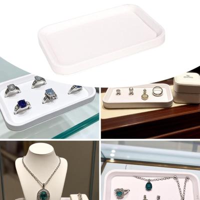 Jewelry Display Tray Flat Stand for Home Use Dressing Room Live Broadcasting 23.2x15.2x2.2cm
