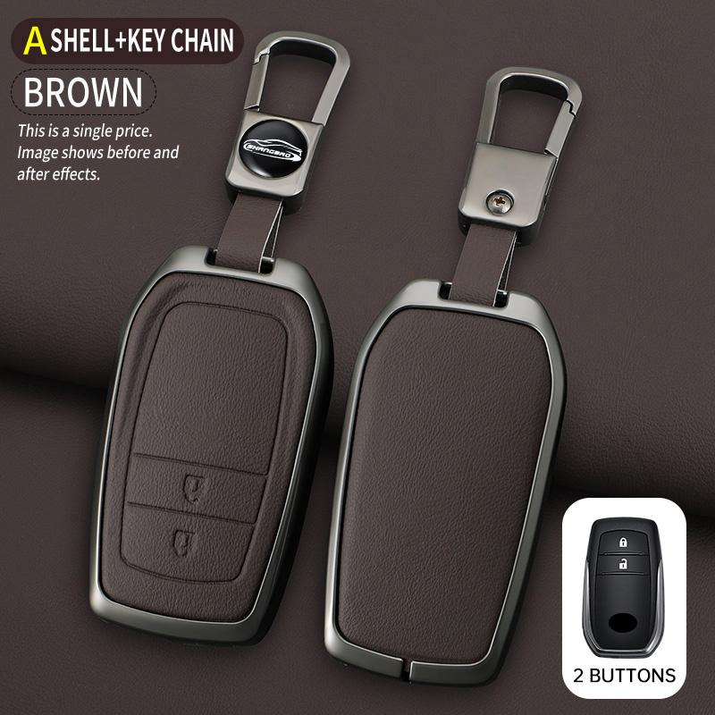 2 3 4 5 6 Buttons Car Key Case Cover For Toyota Gr Sport C-Hr Gazoo Rav4 Racing Mirai Avensis Zinc Alloy Keychain Accessories