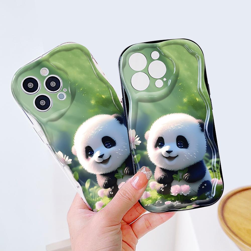 Cute Cartoon Pattern Cream Texture Casing Wavy Edge Soft Silicone Cover Phone Case for Samsung