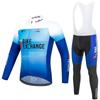 Mens Cycling Jersey Bib Shorts Set Breathable UV Protection Long Sleeve Riding Outfit