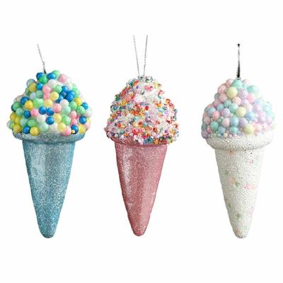 Ice Cream Hanging Decoration for Christmas Tree Tiered Tray Window Mantelpiece Packaging Winter Festival Decoration