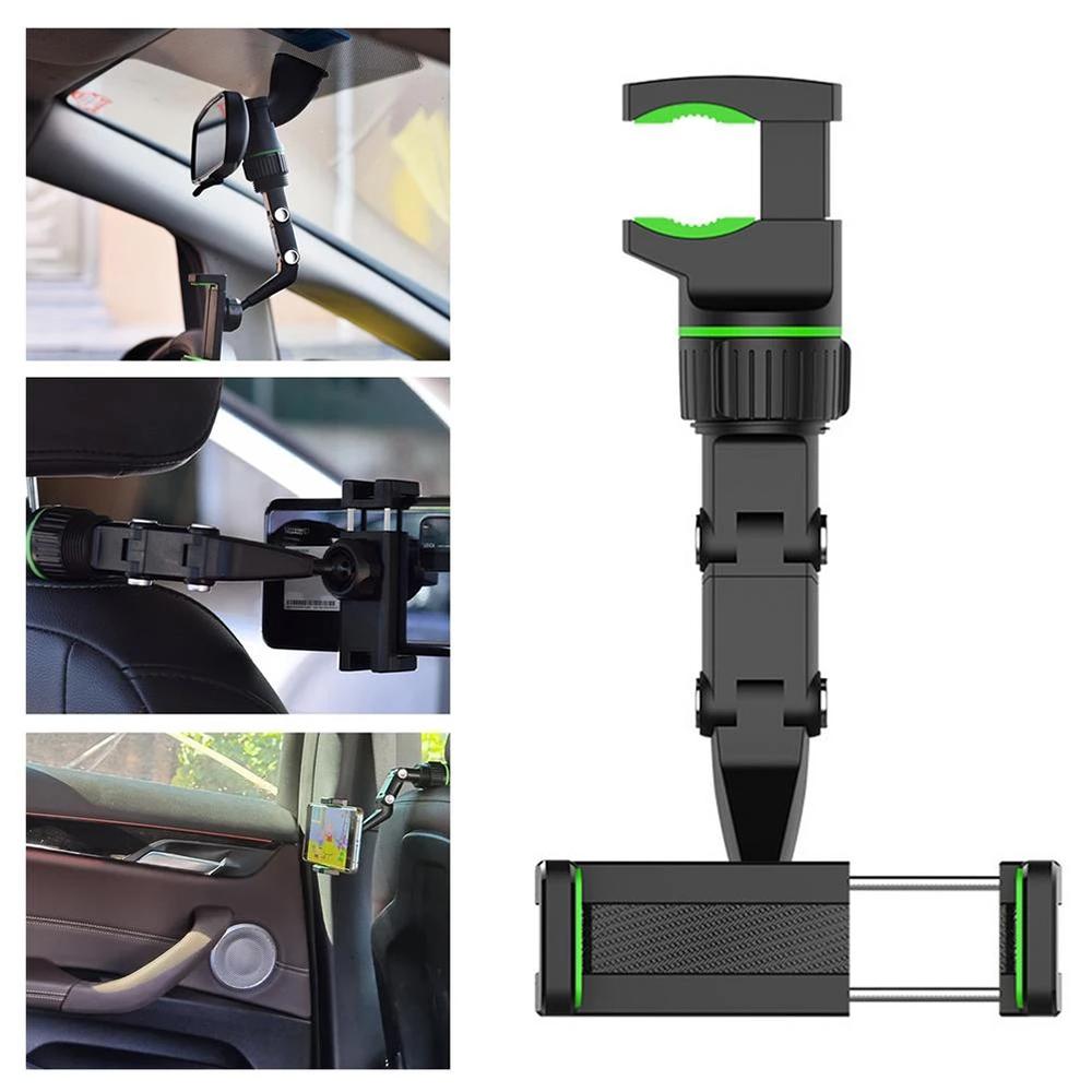 1PC Car Rearview Mirror Phone Holder Black