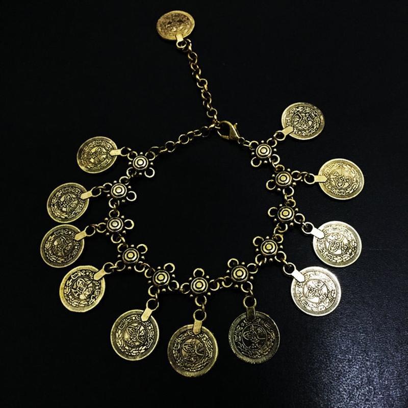 LOVBEAFAS Gypsy Fashion Bohemian Bracelets Bangles for Women Ethnic Maxi Vintage Jewelry Coin Tassel Charm Beach Boho Bracelets