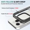 Coque pour iPhone 16 Pro - Protection Antichoc Silicone Noir avec Dos Transparent en PC