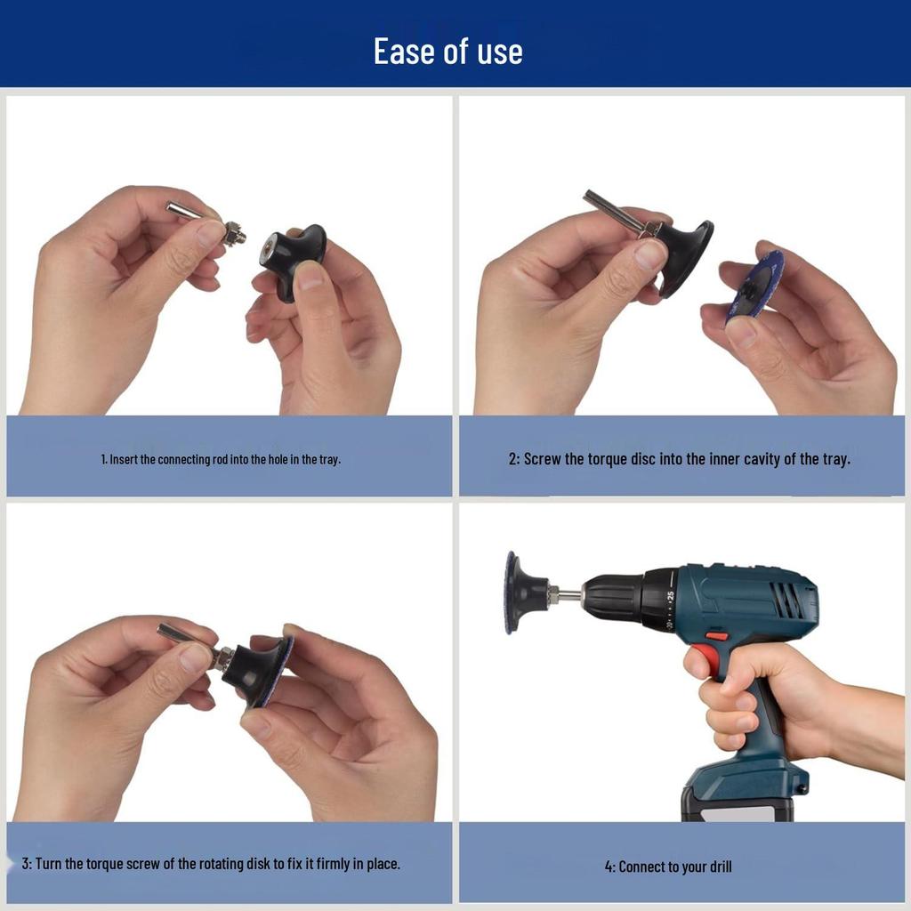 2-Inch Torque Sanding Disc Set, 60-Piece: Twist-Lock Grinding, Polishing, Rust & Paint Removal Discs.